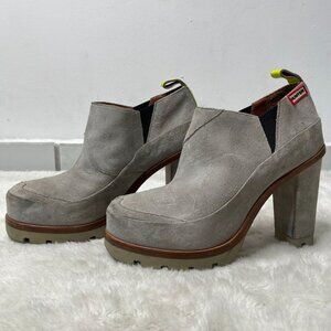 Hunter Women's Grey Suede Heeled Pull On Boots Shoes Size 6 UK
